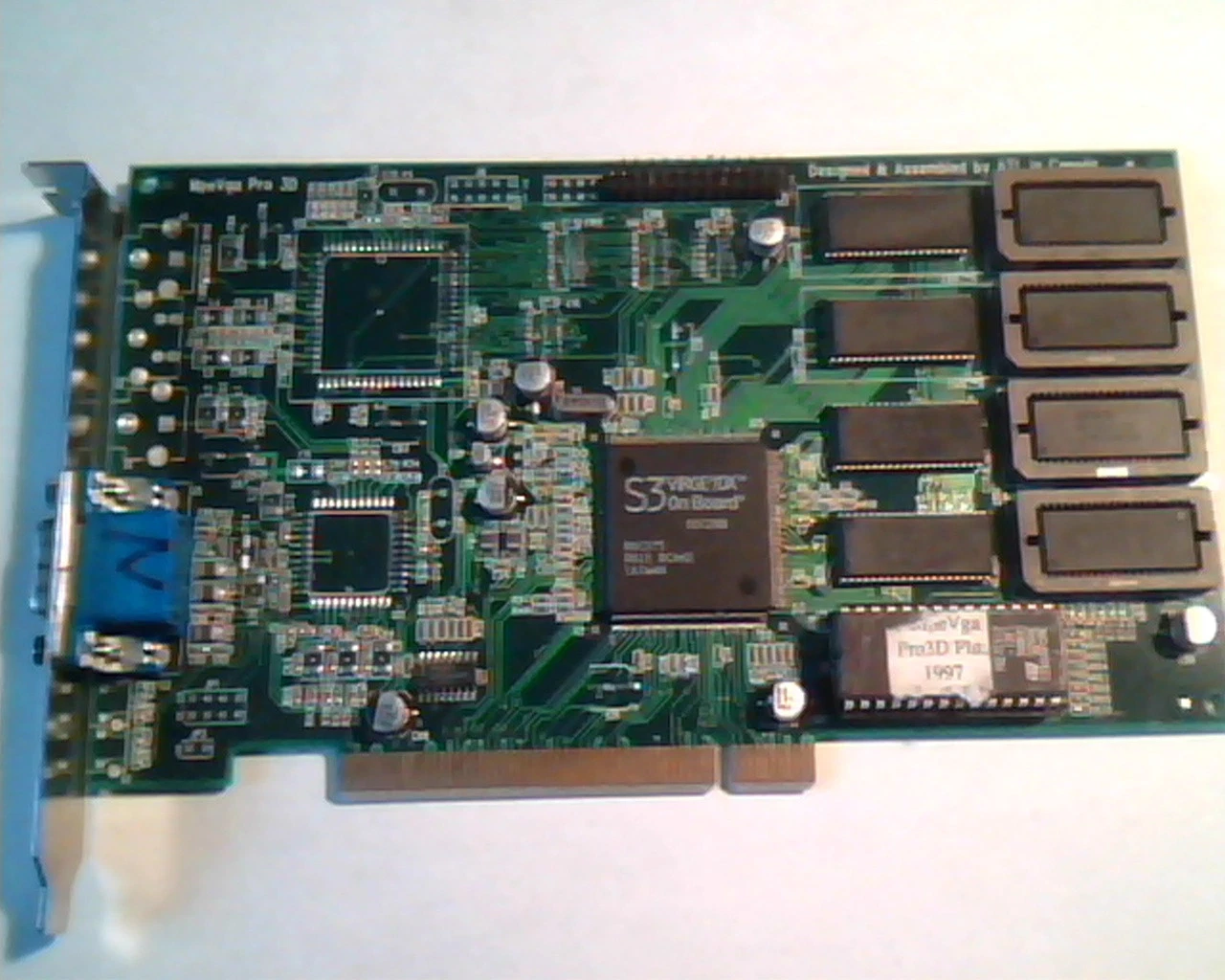 PCI Video card S3 ViRGE/DX ATL MpeVga Pro 3D Plus 1997 PRODX-2M-24 Rev 2.0