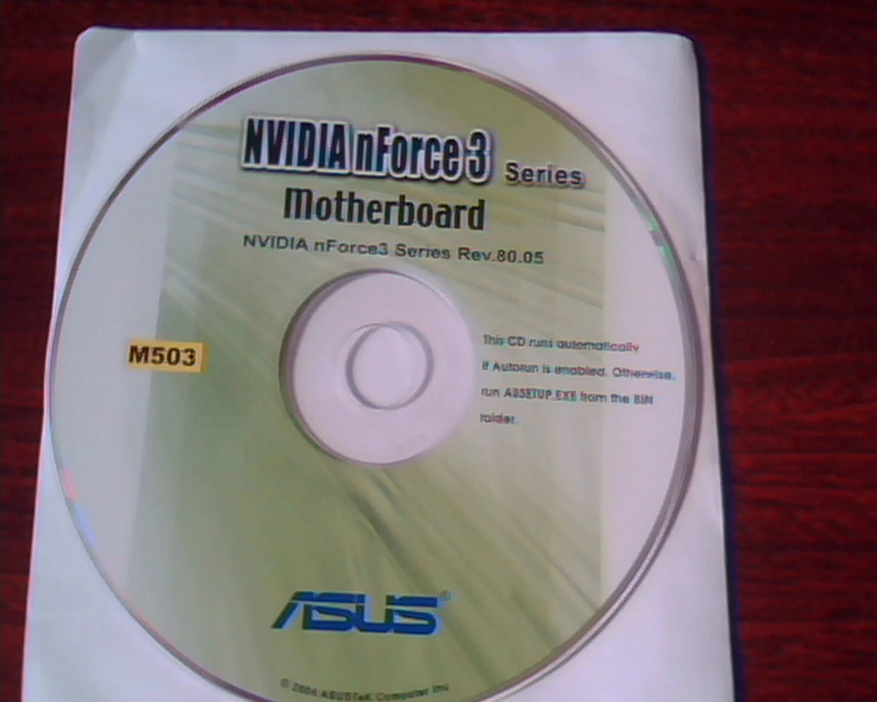 CD ASUS NVIDIA nForce3 Series Rev.80.05 motherboard M503