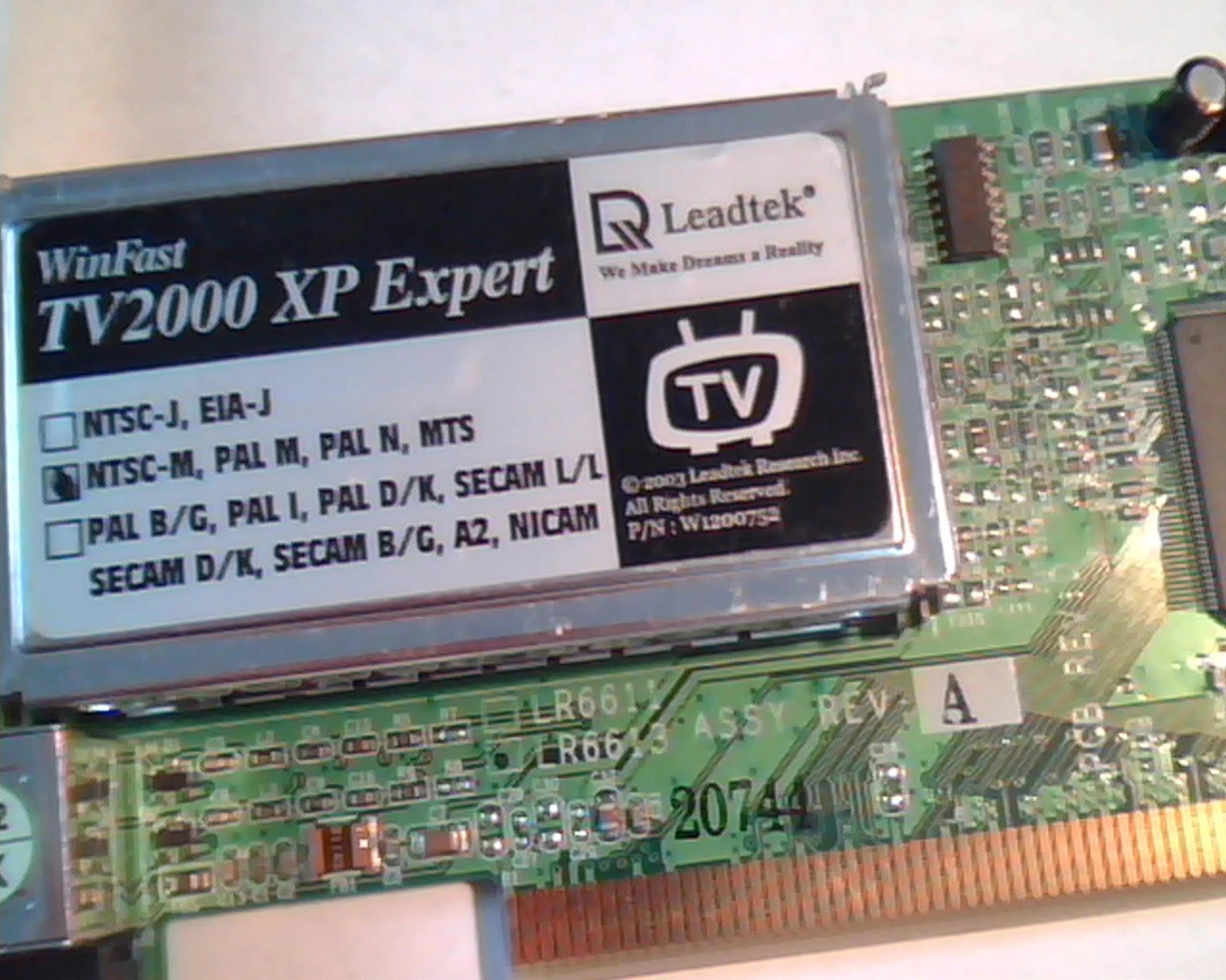 PCI Video card WinFast TV2000 XP Expert NTSC-M PAL M N MTS LR6613 Rev A Conexant - image 2