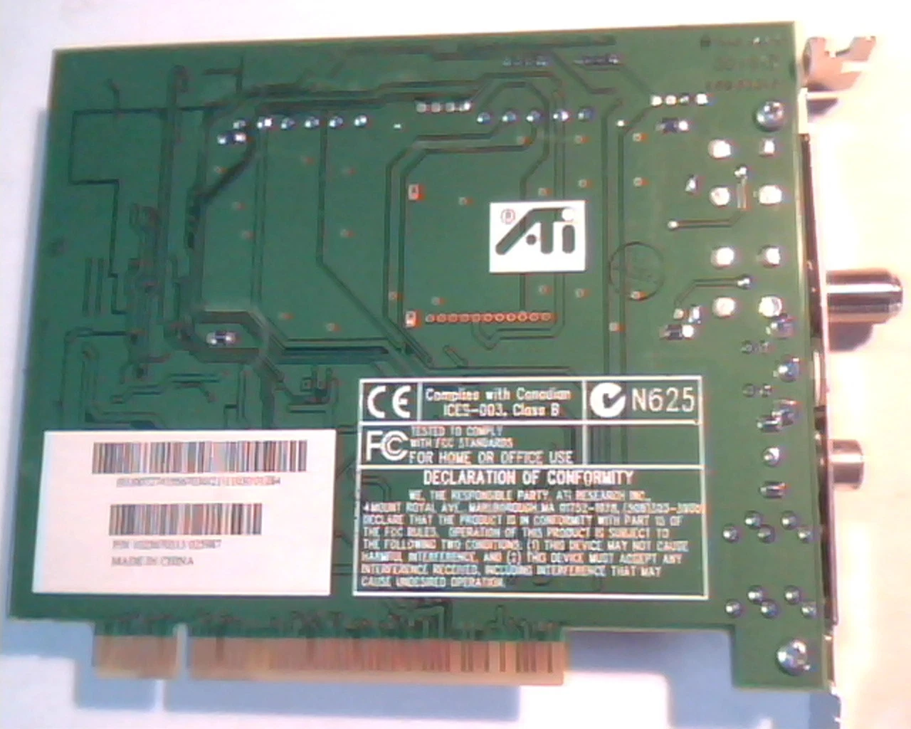 PCI Video card ATI 109-56700-11 1025670313 Conexant 4036 FY5 CATV S-Video Comp - image 5