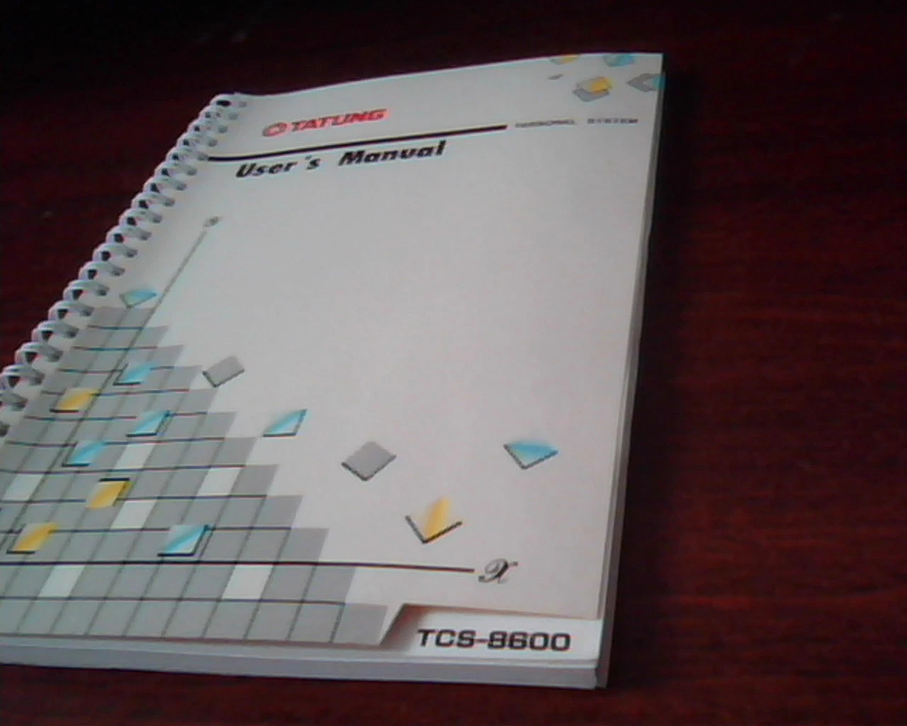 Tatung Personal System User's Manual - TCS-8600 July 1989 Rev 1.0 Spiral bound - image 2