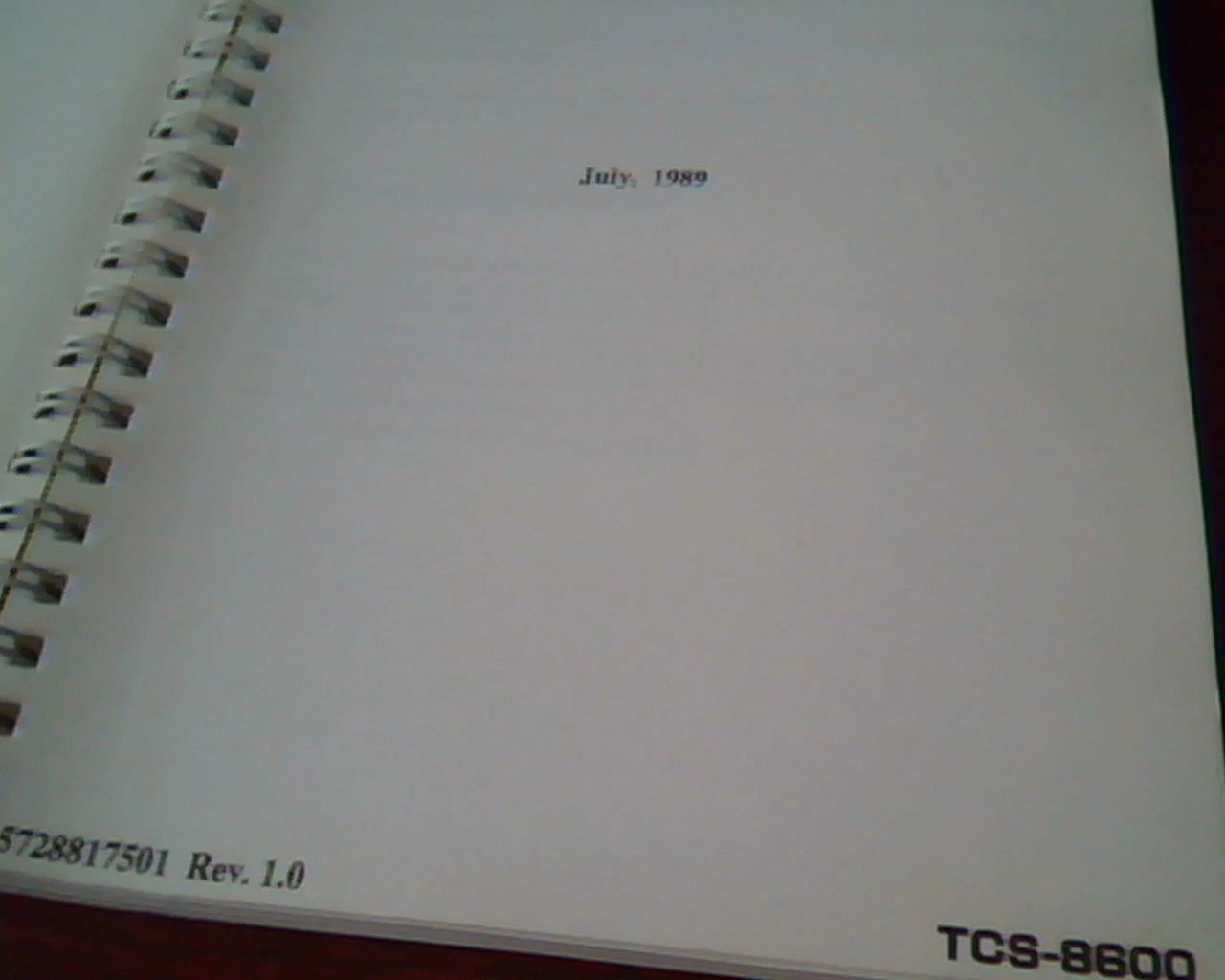 Tatung Personal System User's Manual - TCS-8600 July 1989 Rev 1.0 Spiral bound - image 3