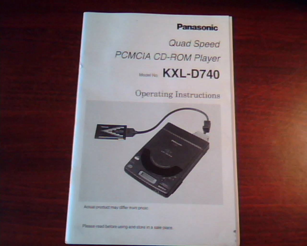 Panasonic Quad Speed PCMCIA CDROM Player User's Manual Model : KXL-D740