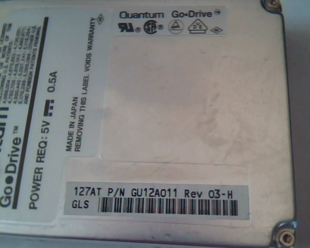 2.5 Hard Disk Drive Quantum GoDrive 127AT GU12A011 03-H GLS GU12AO11 20-10183 - image 2