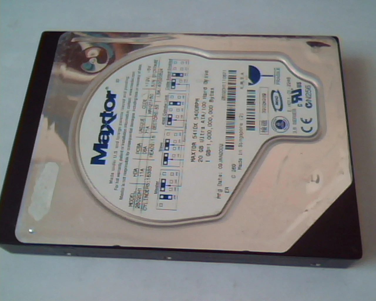 Hard Drive Disk IDE Maxtor 2B020H1 11A 06A 71A WAH21PB0 40020624 541DX 20GB