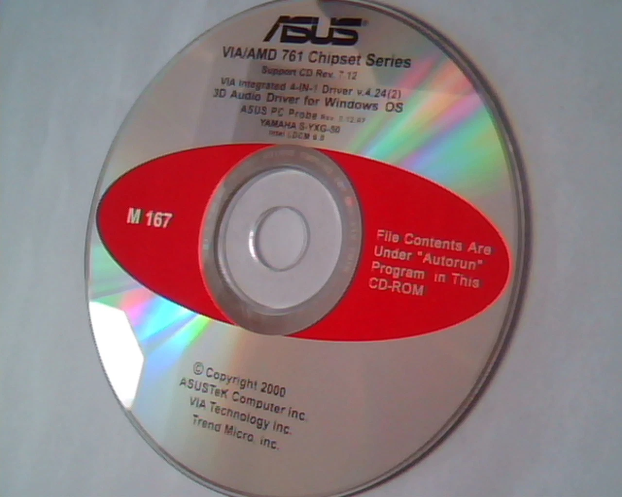 CD ASUS VIA/AMD 761 Chipset Series Support Rev.7.12 Integrated 4-in-1 Driver