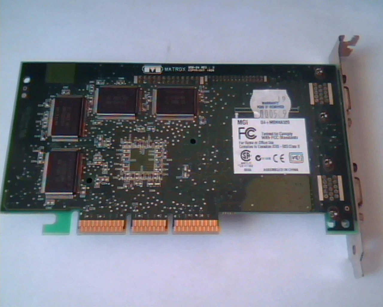 AGP card Matrox 906-04 Rev B 404A MGI G4+MDH4A32G Dual VGA LAE33977 - image 4