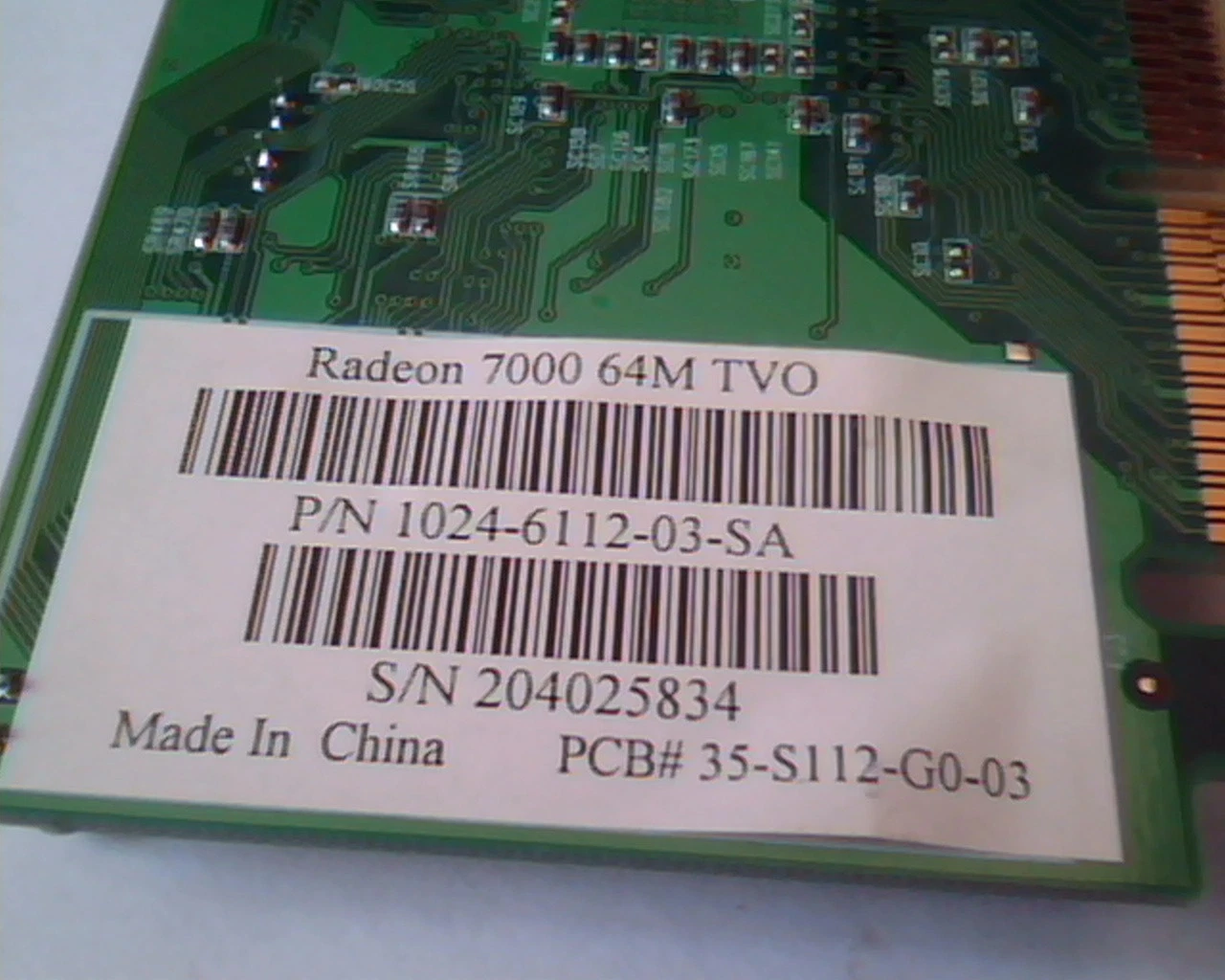 AGP card ATI Radeon 7000 64M TVO 1024-6112-03-SA PQB-RV100-P112 VGA Comp out - image 4