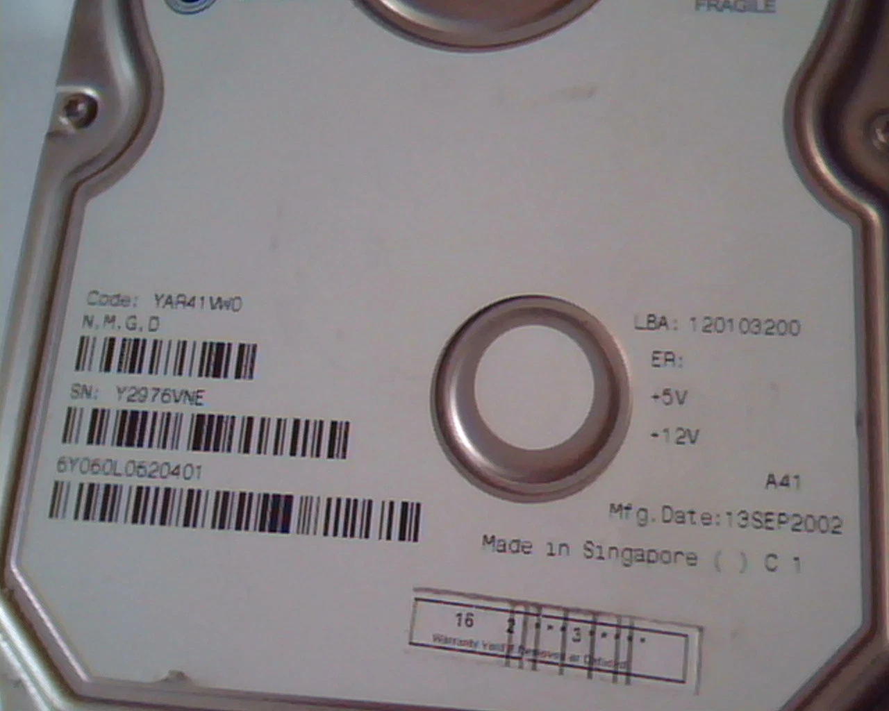 Hard Drive Disk IDE Maxtor DiamondMax Plus 9 60GB 120103200 YAR41VW0 13SEP2002 - image 3