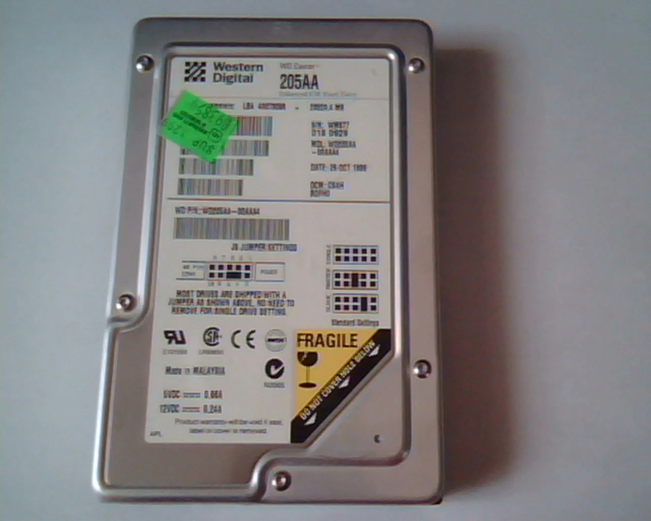 Hard Drive Disk IDE Western Digital Caviar 205AA WD205AA-00AAA4 CSAH 4079088