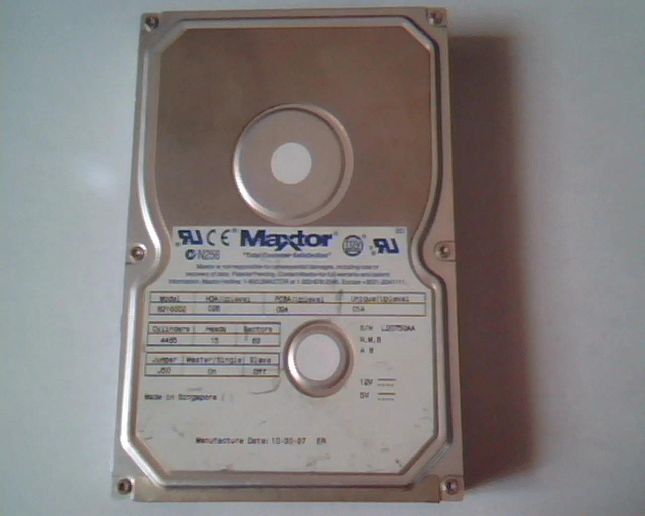 Hard Drive Disk IDE Maxtor 82160D2 02B 09A 01A N,M,B 10-30-97