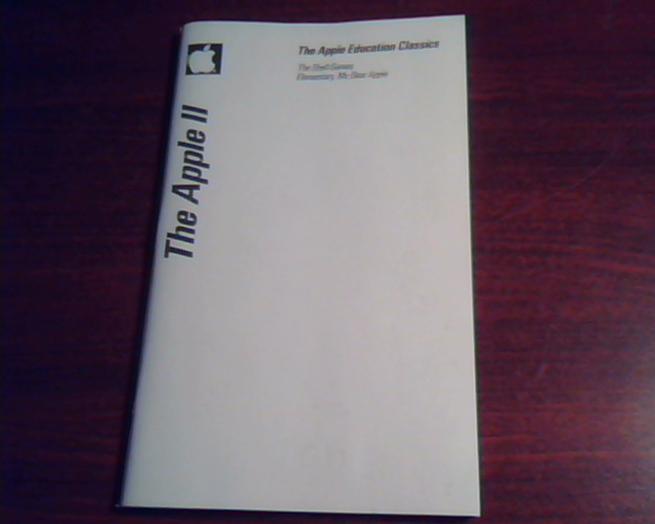 The Apple II - Apple Education Classics The Shell Games Elementary Dear Manual