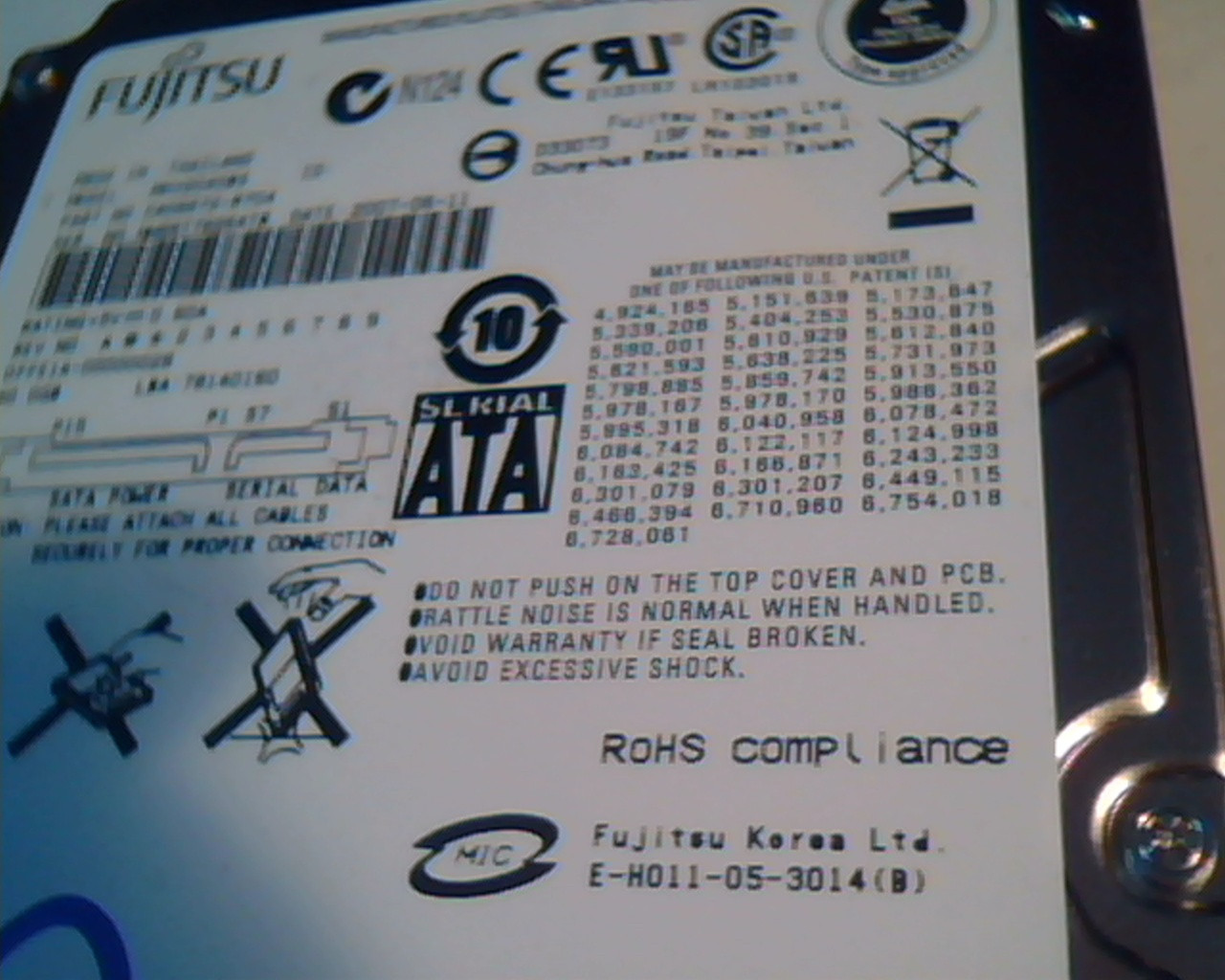 2.5 Hard Disk Drive Fujitsu MHV2040BS CA06672-B704 2007-06-11 40GB 78140160 - image 3