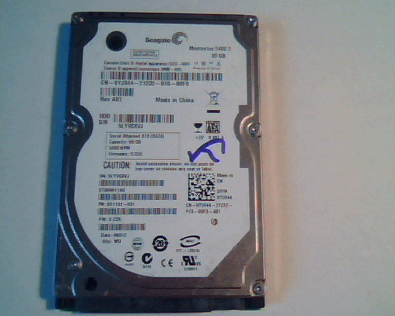 2.5 Hard Disk Drive Seagate Momentus 5400.3 80GB ST980811AS 9S1132-031 3.CDE
