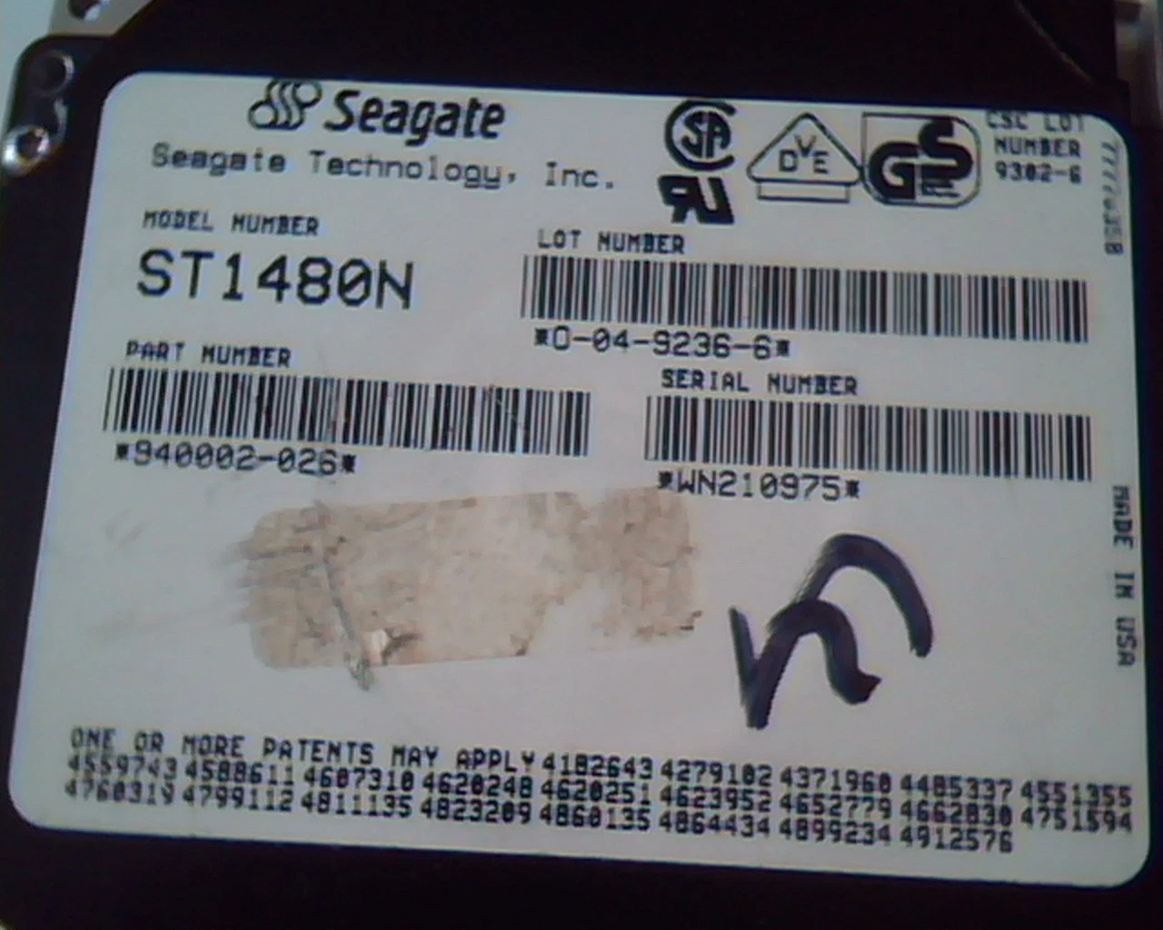 Hard Disk Drive SCSI Seagate ST1480N 940002-026 O-04-9236-6 - image 2