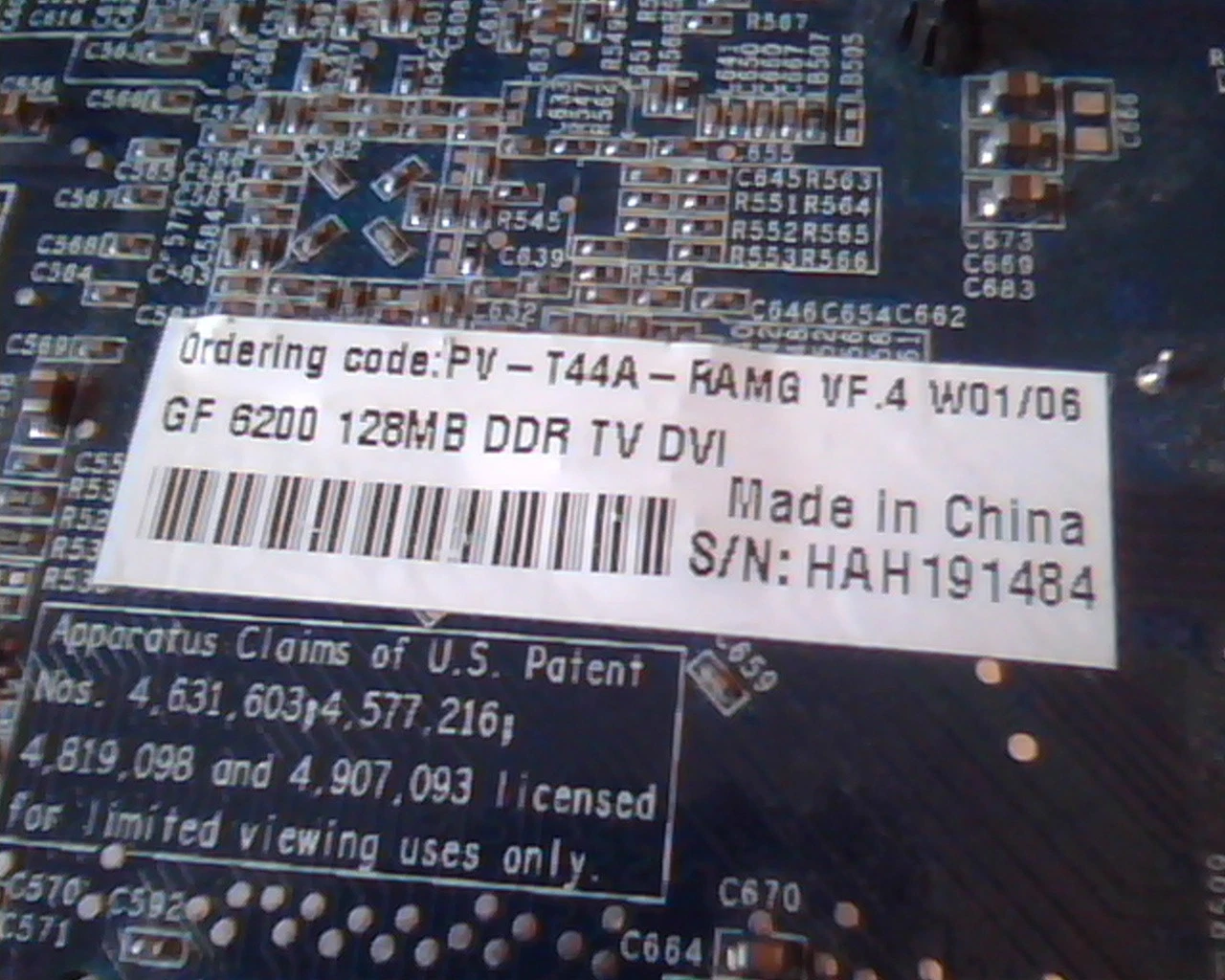 AGP card GF 6200 128MB DDR TV DVI VF.4 PV-T44A-RAMG - image 3