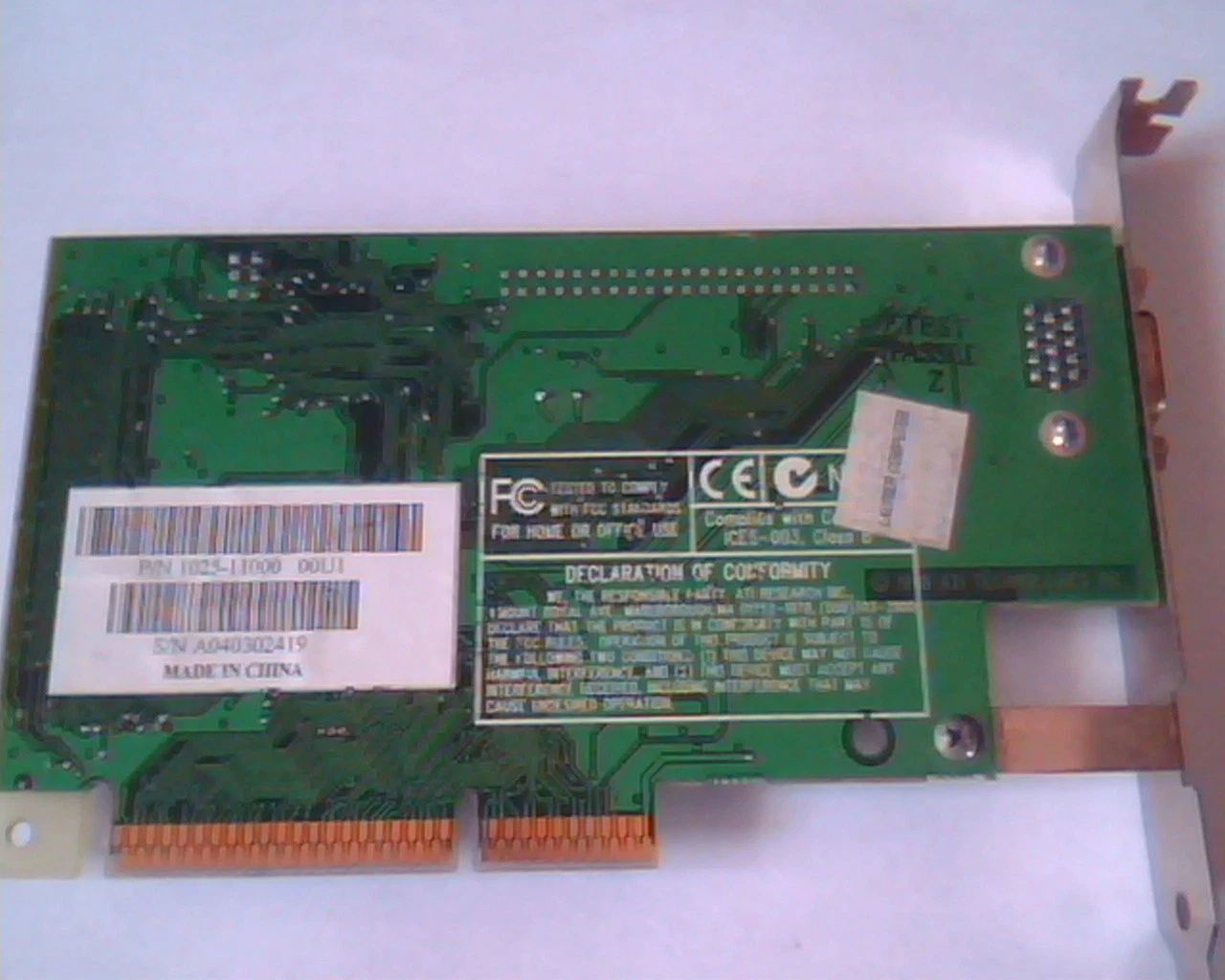 AGP card ATI 109-49800-11 Rage Pro Turbo Ver 2.0 1025-11000 VGA - image 5