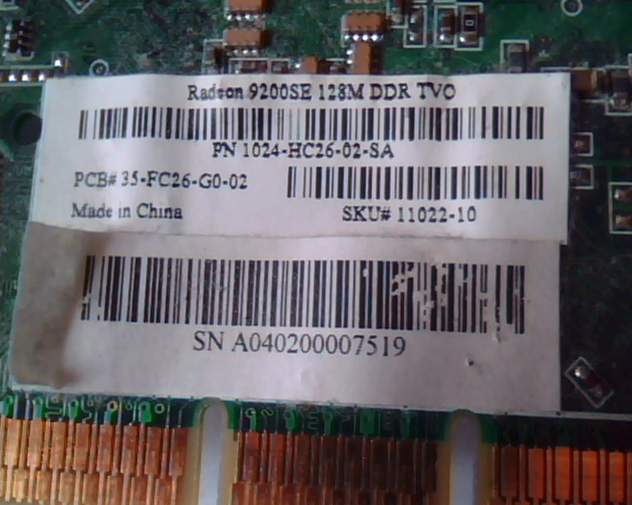 AGP card ATI Radeon 9200SE 128M DDR 1024-HC26-02-SA VGA Video TV - image 3