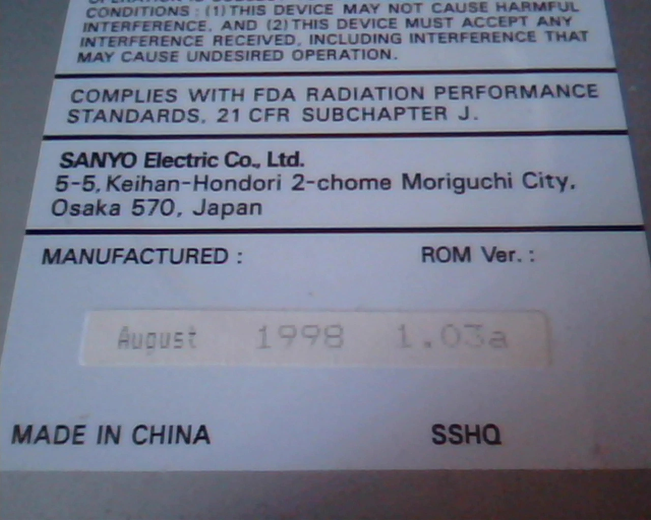CD-ROM Drive CRD-1332NIB 10L6041 02K3414 14X-32X IDE Sanyo AUG1998 1.03a - image 4