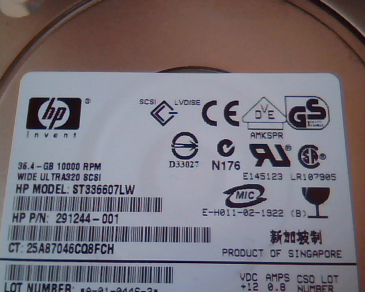 Hard Drive SCSI HP Invent ST336607LW 291244-001 A-01-0446-2 9V4005-030 36.4GB - image 2