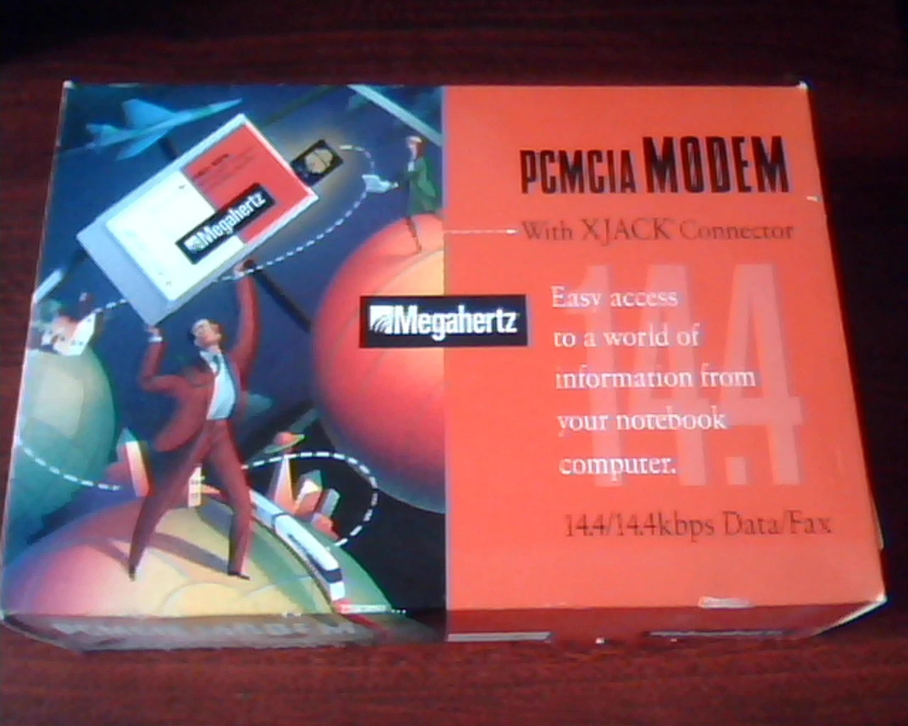 Megahertz PCMCIA Modem with XJACK Connector data fax - Guide + Floppies + card