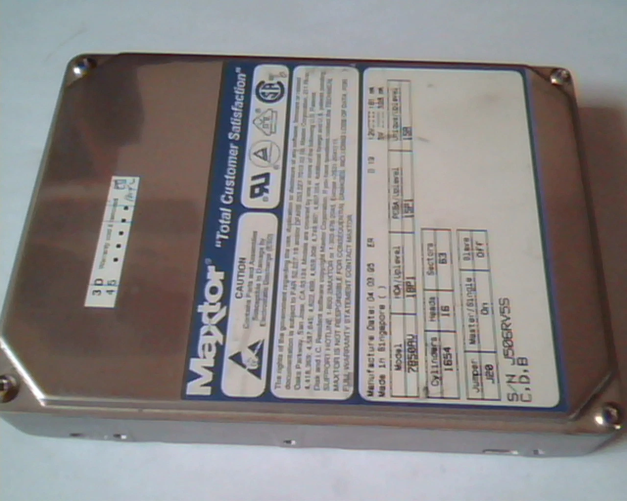 Hard Drive Disk IDE Maxtor 7850AV 18P1 15P1 15A C,D,B