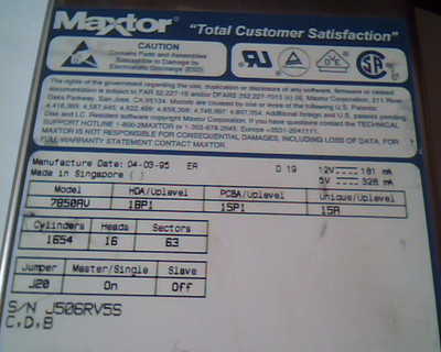 Hard Drive Disk IDE Maxtor 7850AV 18P1 15P1 15A C,D,B — image 2