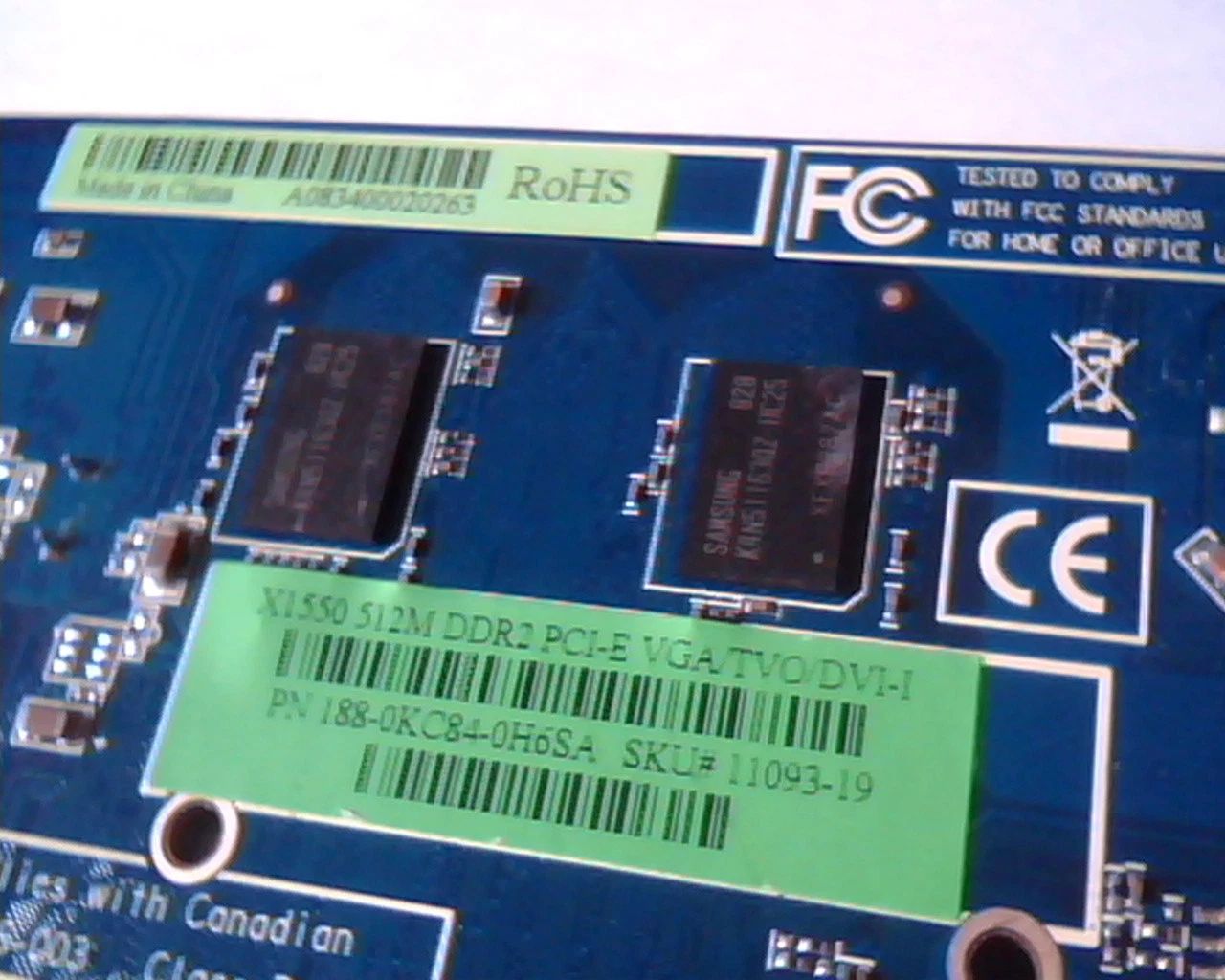 PCI-E express card Sapphire 109-A67631-00 X1550 512M DDR2 188-0KC84-0H6SA DVI TV - image 4