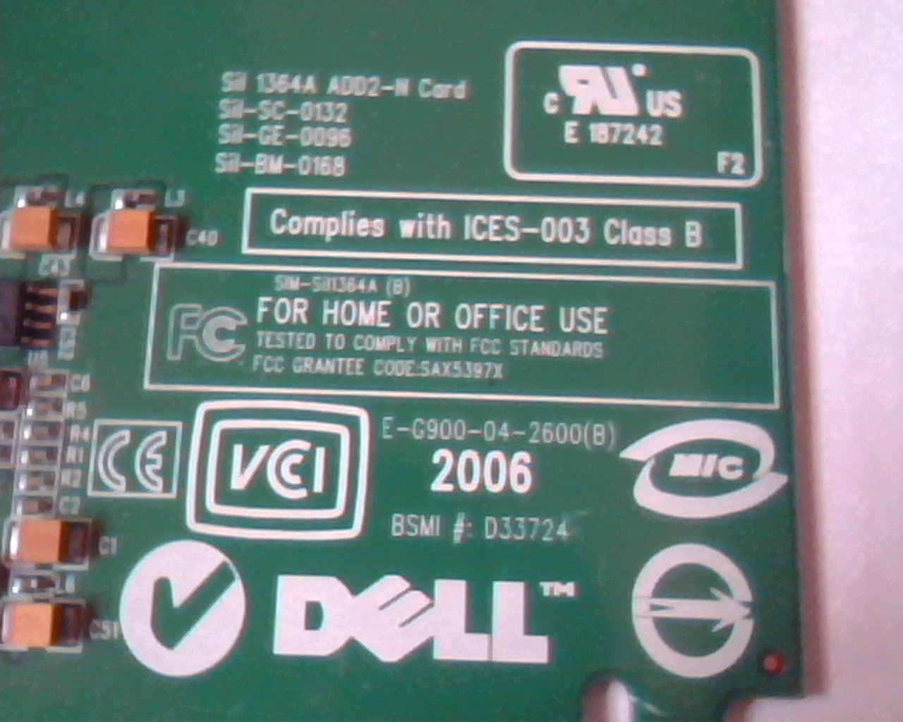 PCI-E express card Dell Sil 1364A ADD2-N 2006 Sil-GE-0096 Sil-BM-0168 DVI - image 2