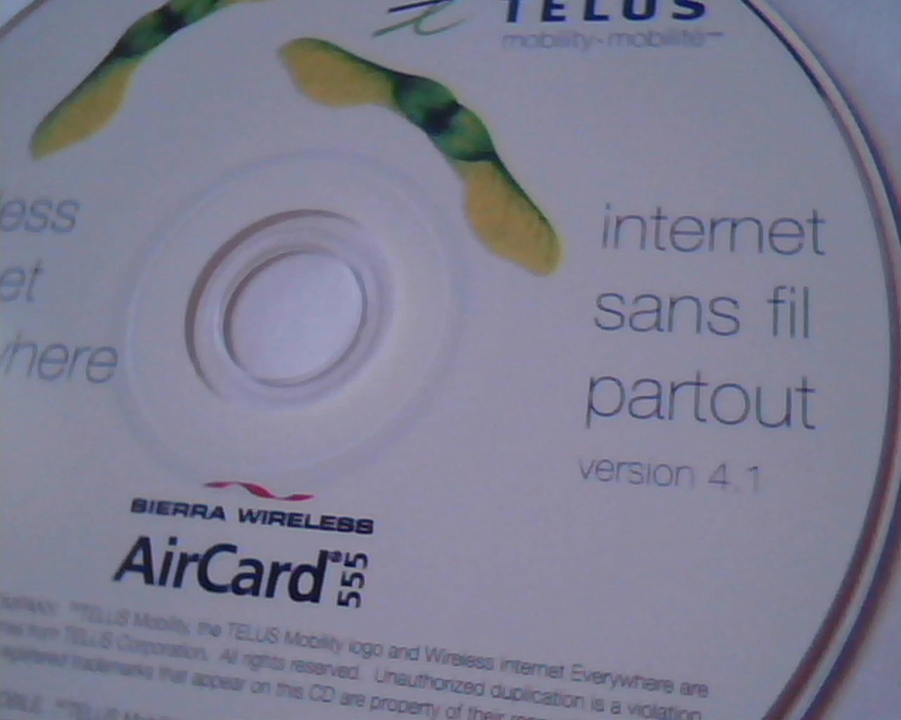 CD Telus Mobility AirCard Wireless Internet Everywhere Version 4.1 Sierra - image 3
