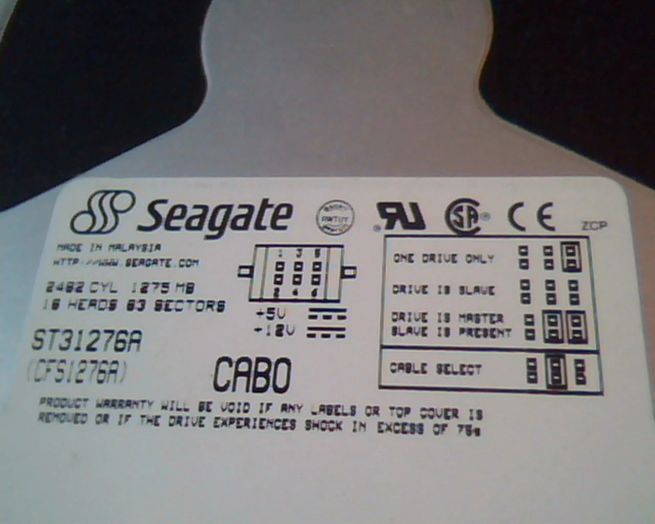 Hard Drive Disk IDE Seagate ST31276A CFS1276A 9F2002-005 CFSLA1.28 A66341 - image 2