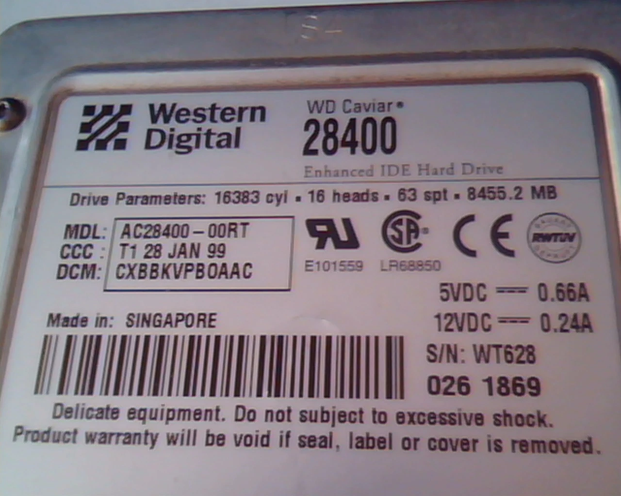 Hard Drive Disk IDE Western Digital Caviar 28400 AC58400-00RT CXBBKVPBOAAC - image 2