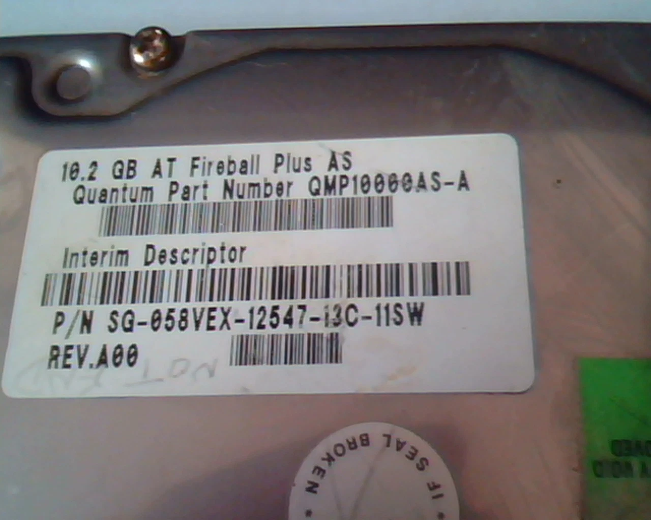 Hard Drive Disk IDE Quantum Fireball Plus AS 10.2GB QMP10000AS-A AS10A014-02-B - image 3