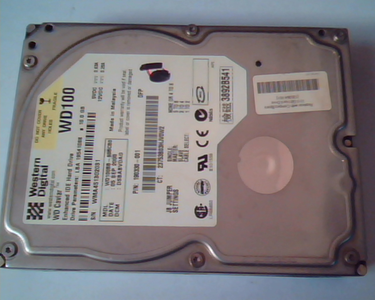 Hard Drive Disk IDE Western Digital WD Daviar WD100 WD100BB-60BCB0 190330-001