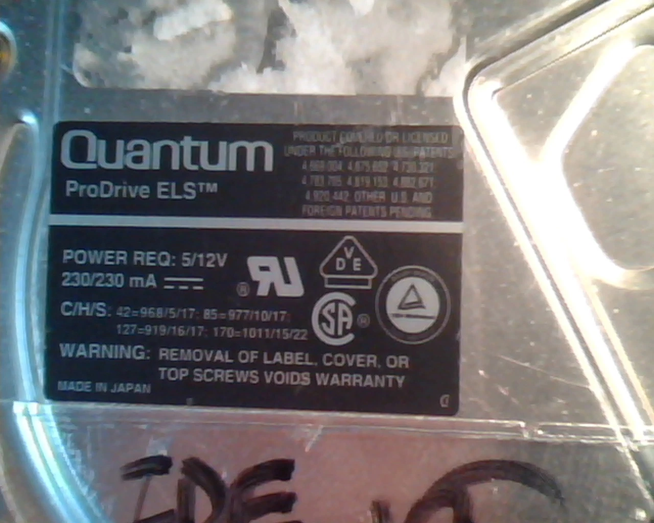 Hard Disk Drive IDE Quantum ProDrive ELS 17G3165 92F0256 127AT PI12A341 08-A - image 3