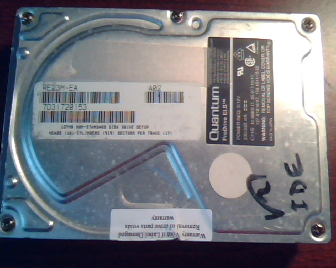 Hard Disk Drive IDE Quantum ProDrive ELS 127AT PI12A471 06-A RE23M-EA A02
