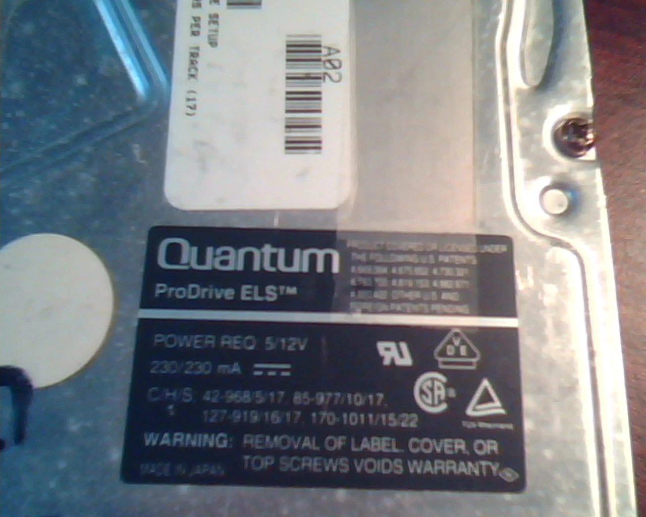 Hard Disk Drive IDE Quantum ProDrive ELS 127AT PI12A471 06-A RE23M-EA A02 - image 2
