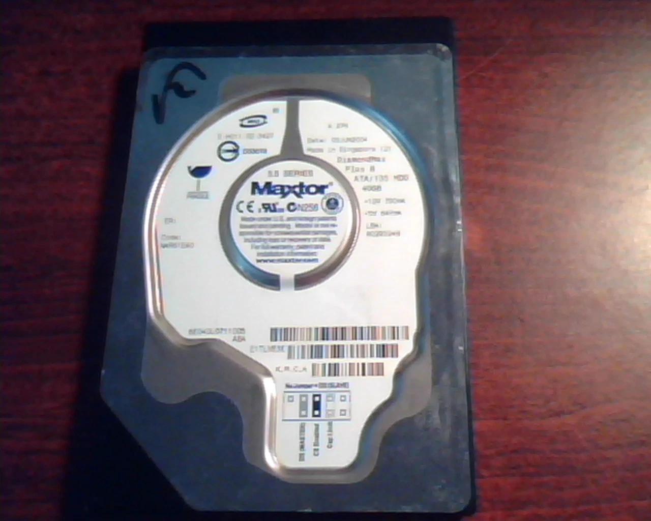 Hard Disk Drive IDE Maxtor DiamondMax Plus 8 40GB NAR61EAO E-H011-02-3427 ATA