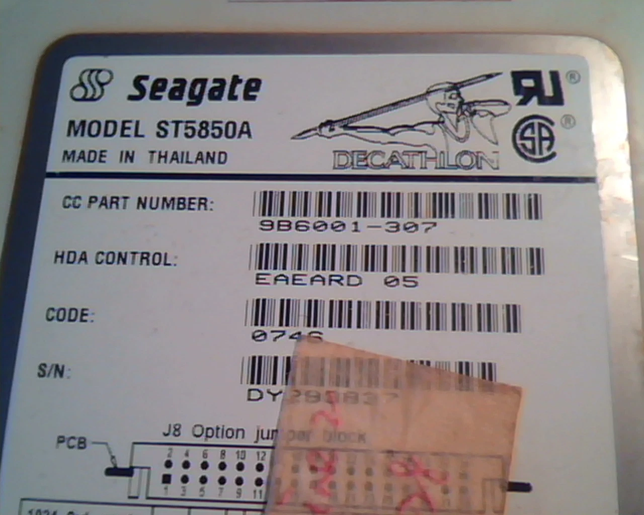 Hard Disk Drive IDE Seagate Decathlon ST5850A 9B6001-307 0746 EAEARD 05 - image 2