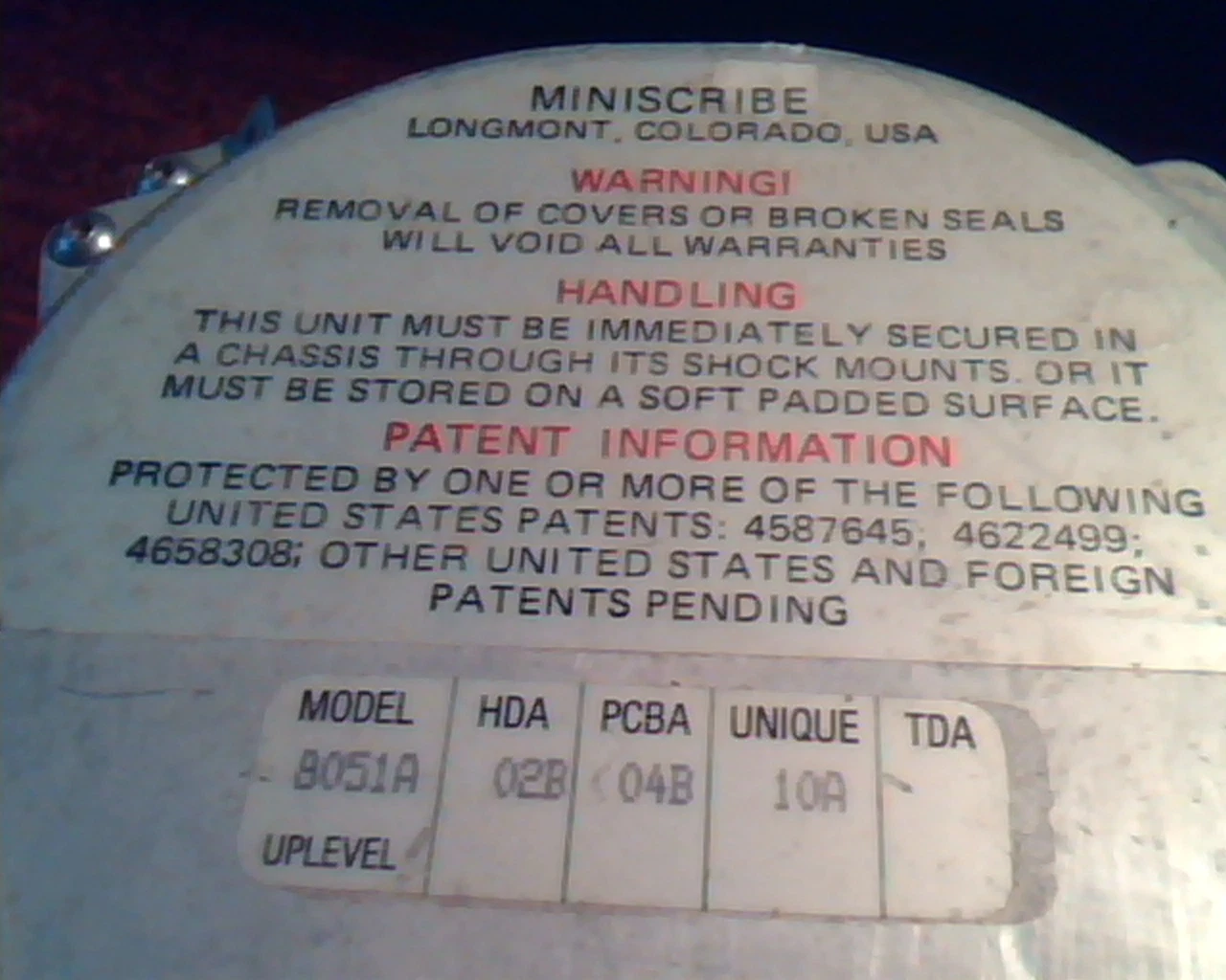 Hard Disk Drive IDE Miniscribe 8051A 02B 04B 10A - image 3