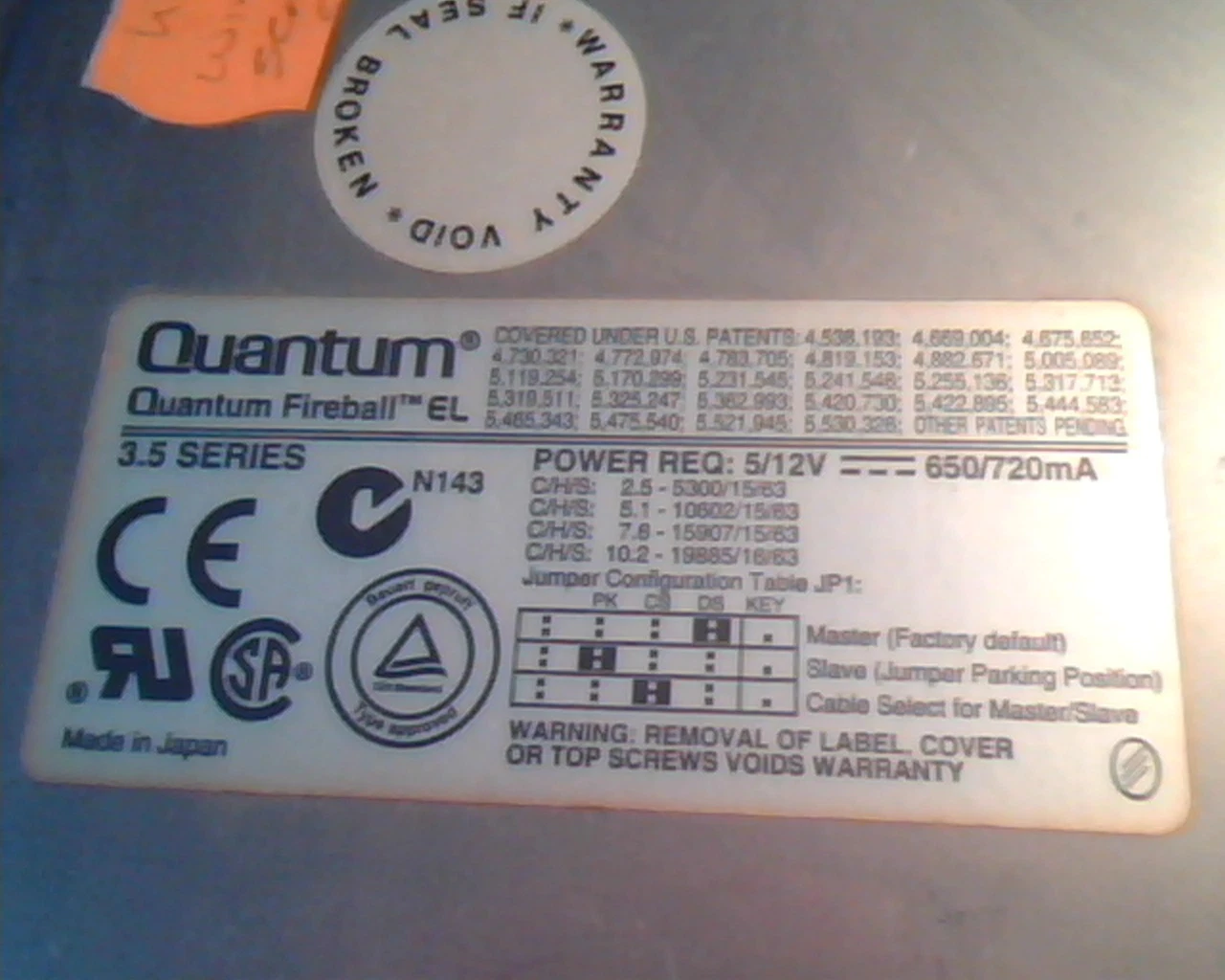 Hard Disk Drive IDE Quantum Fireball EL 2.5AT EL25A881 01-M A0808 3.5 - image 2