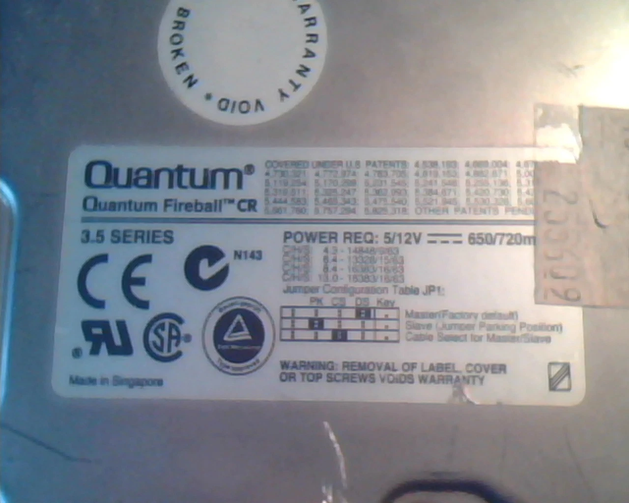 Hard Disk Drive IDE Quantum Fireball CR 01-A 4.3AT CR43A013 ACRU 1000 - image 2
