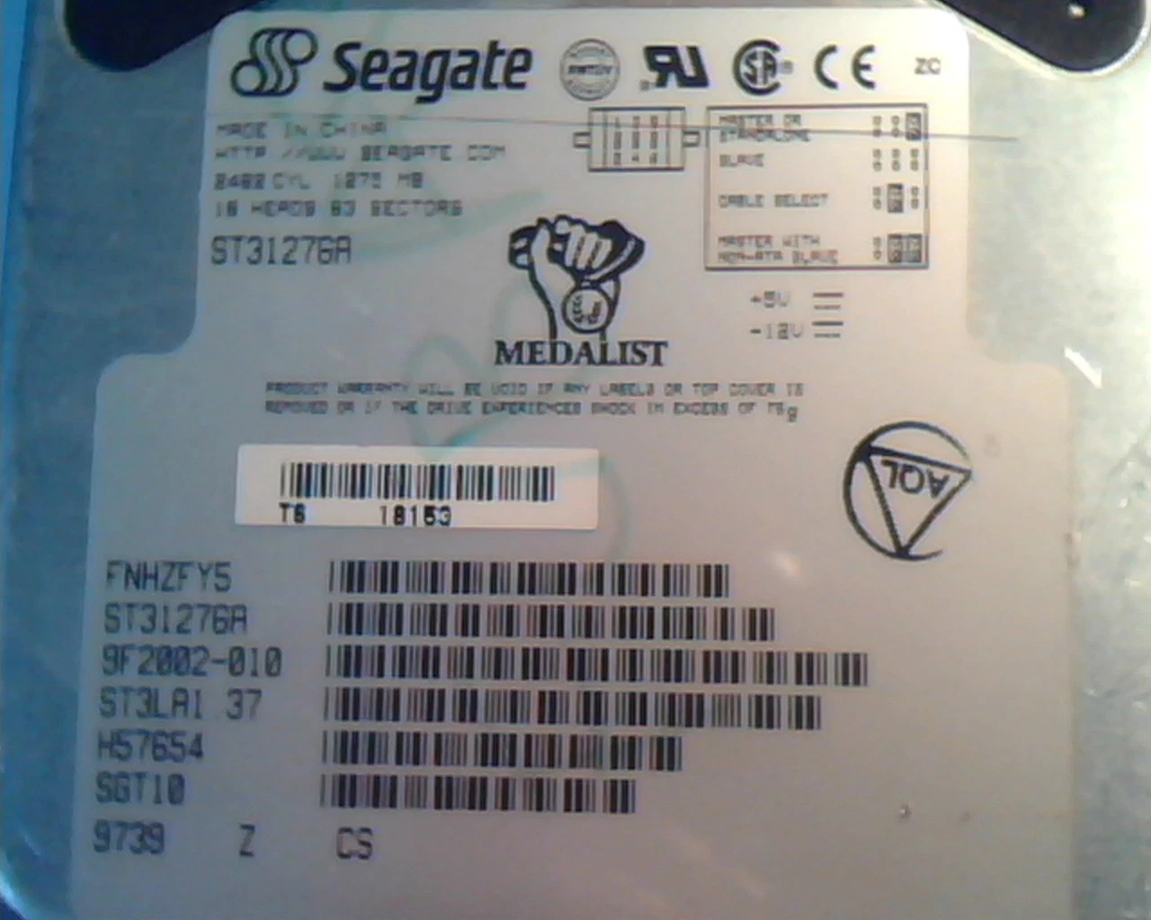Hard Disk Drive IDE Seagate Medalist ST31276A 9F2002-010 ST3LA1.37 H57654 - image 2