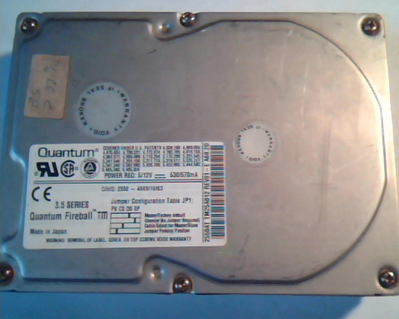 Hard Disk Drive IDE Quantum Fireball TM 2550AT TM25A012 REV 01-E A6B.2D REV01-E
