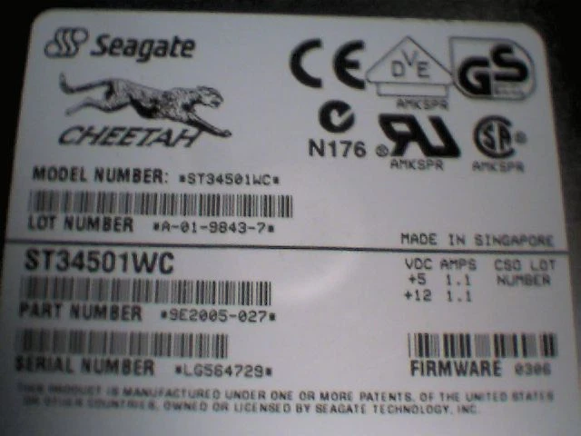 Hard Drive Seagate ST34501WC Cheetah DEC RZ1CD-CS 4GB 10K SCSI 80-pin SCA - image 3
