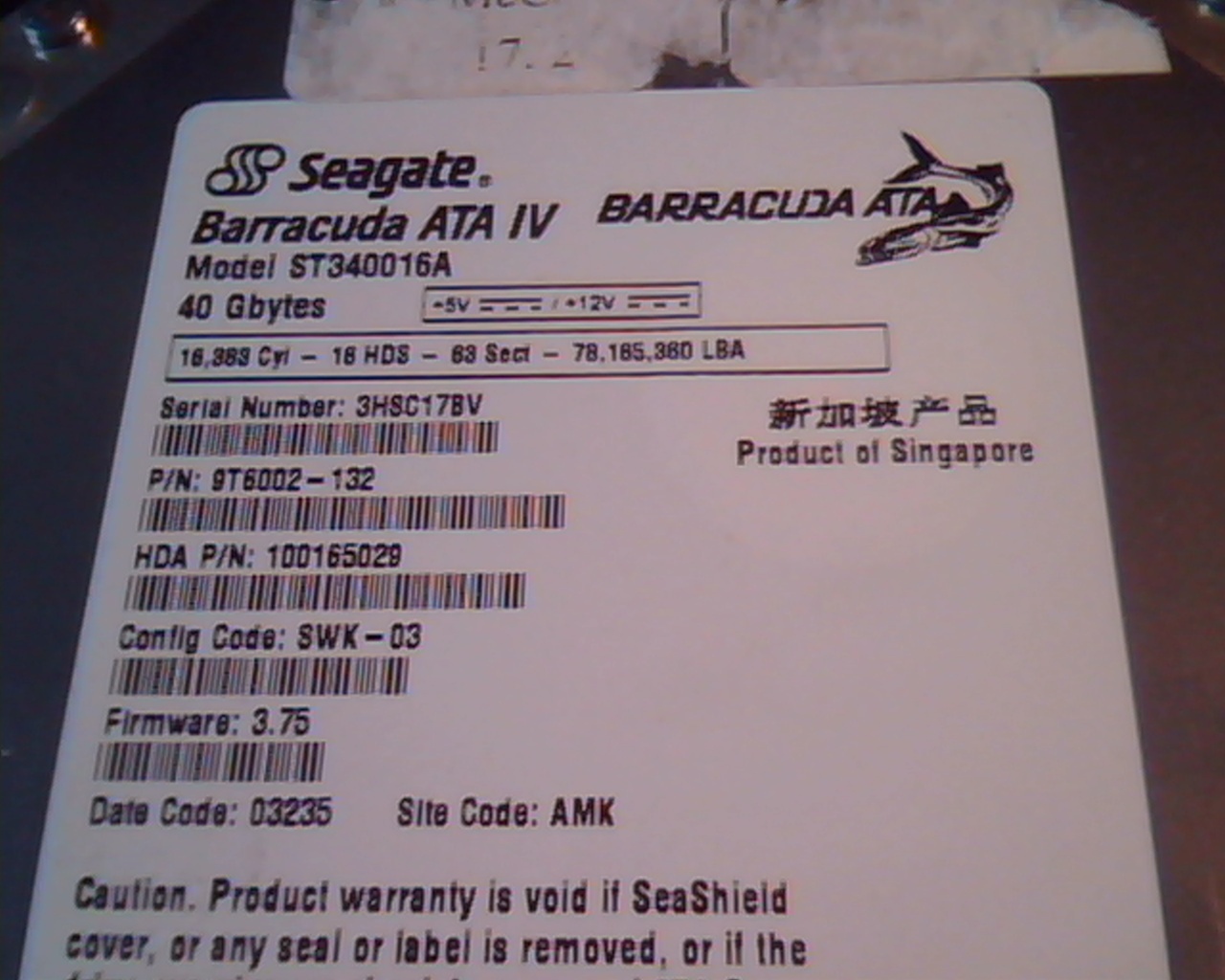Hard Disk Drive IDE Seagate Barracuda ATA IV ST340016A 40GB 9T6002-132 3.75 - image 2