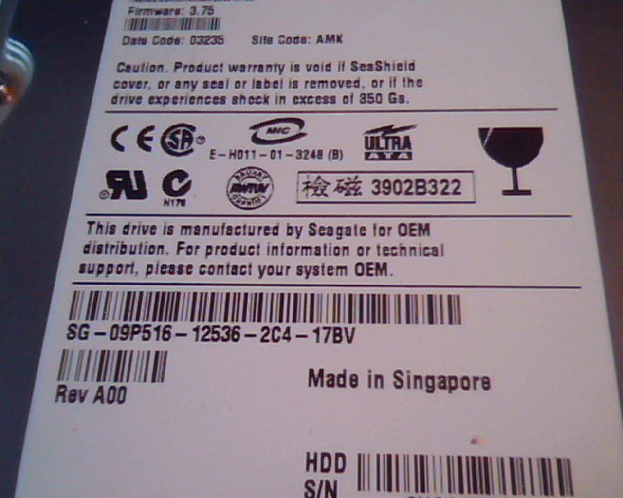 Hard Disk Drive IDE Seagate Barracuda ATA IV ST340016A 40GB 9T6002-132 3.75 - image 3