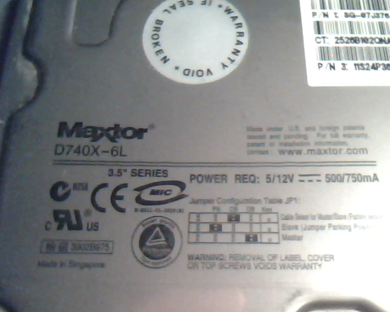 Hard Disk Drive IDE Maxtor D740X-6L 20GB MX6L020J1 A00 19K1585 253453-001 AT - image 2