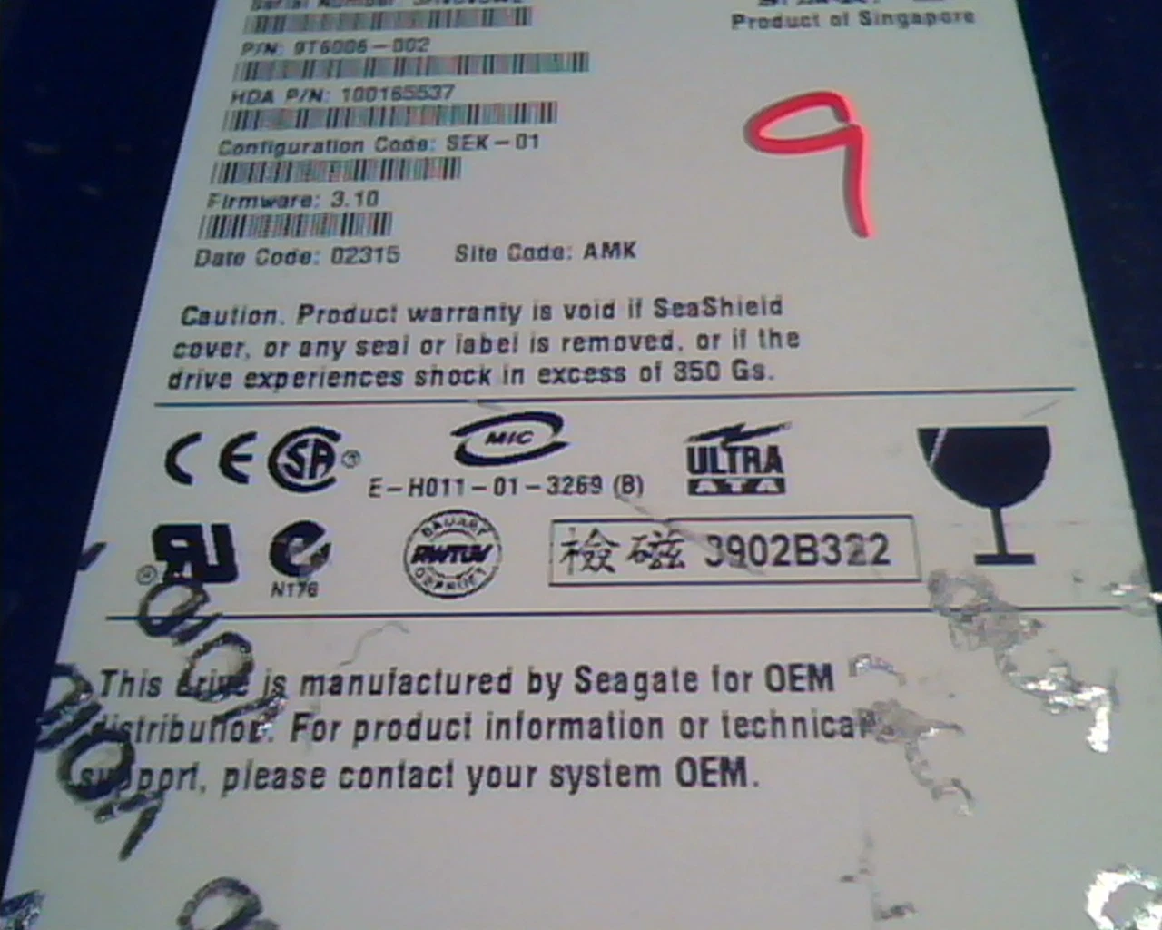 Hard Disk Drive IDE Seagate Barracuda ATA ST380021A 9T6006-002 80GB 100165537 - image 3