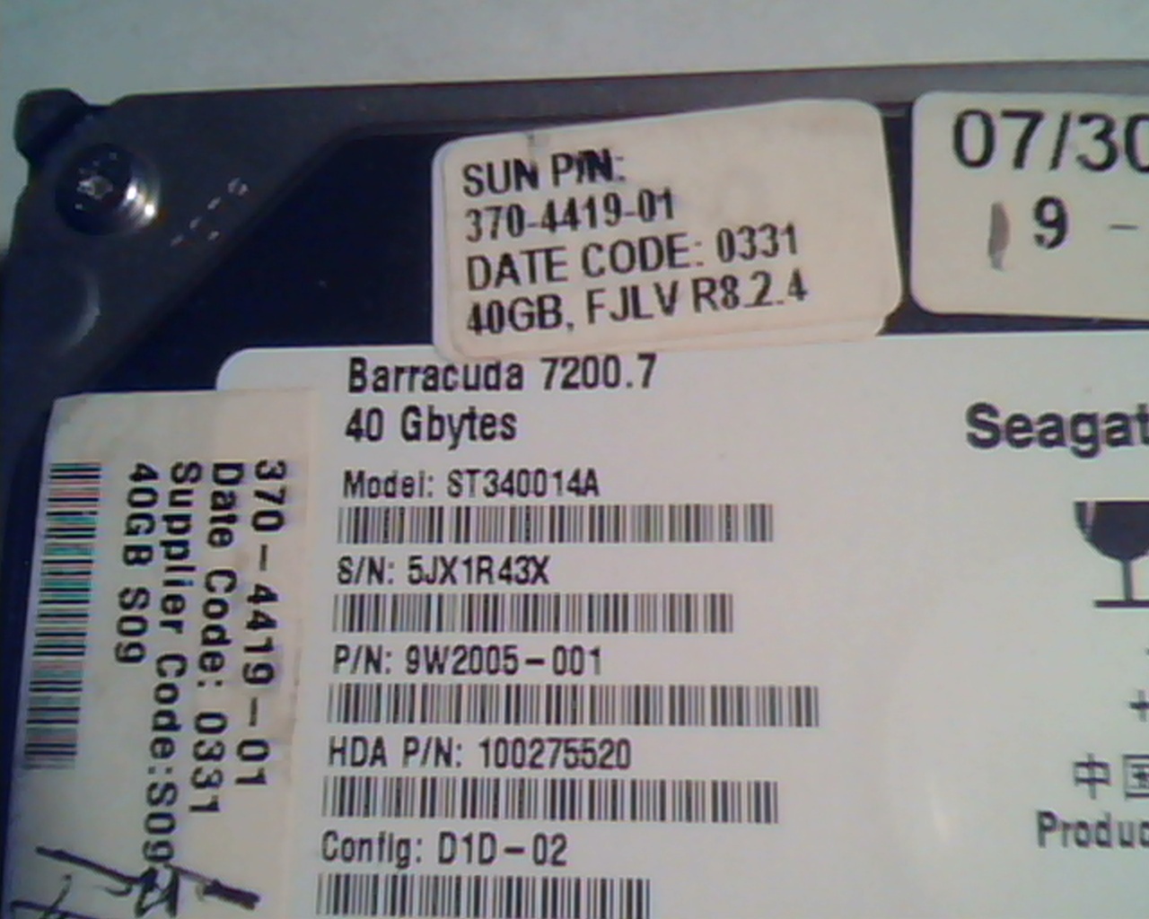 Hard Disk Drive IDE Seagate Barracuda 7200.7 40GB ST340014A 9W2005-001 100275520 - image 3